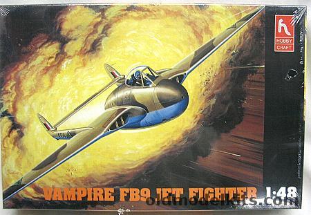 Hobby Craft 1/48 Vampire FB9 Desert Fighter Iraqi or Zimbabwe Markings, HC1550 plastic model kit